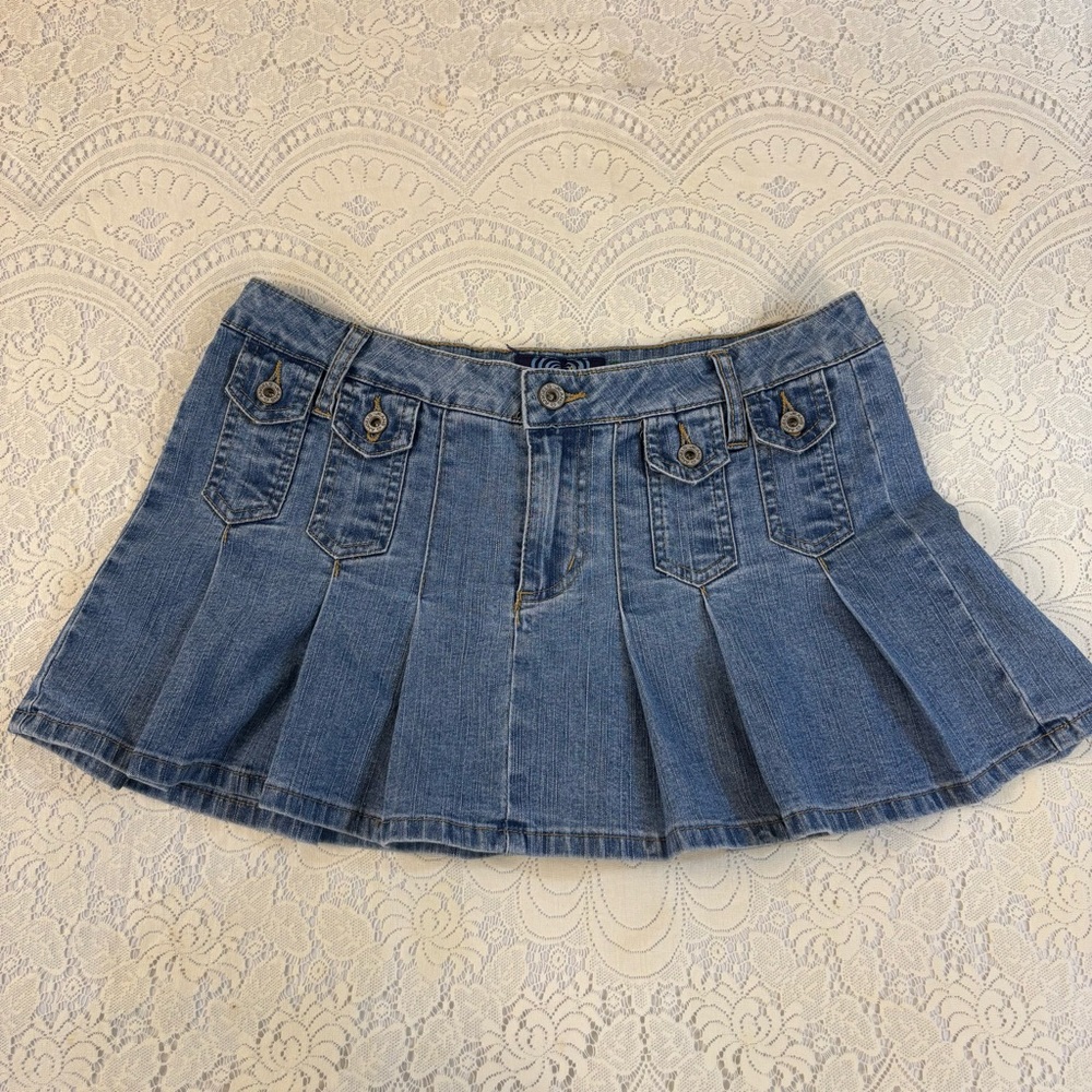 Angels Blue Pleated Skater Skirt